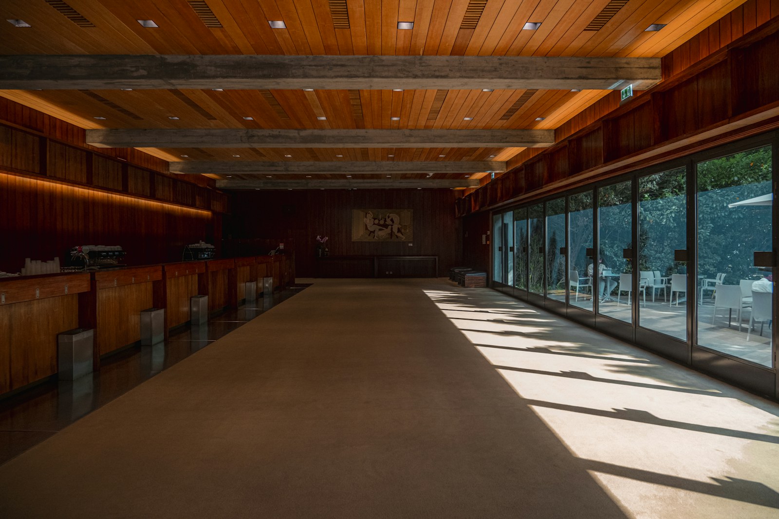 Warm light inside a carefully detailed interior
